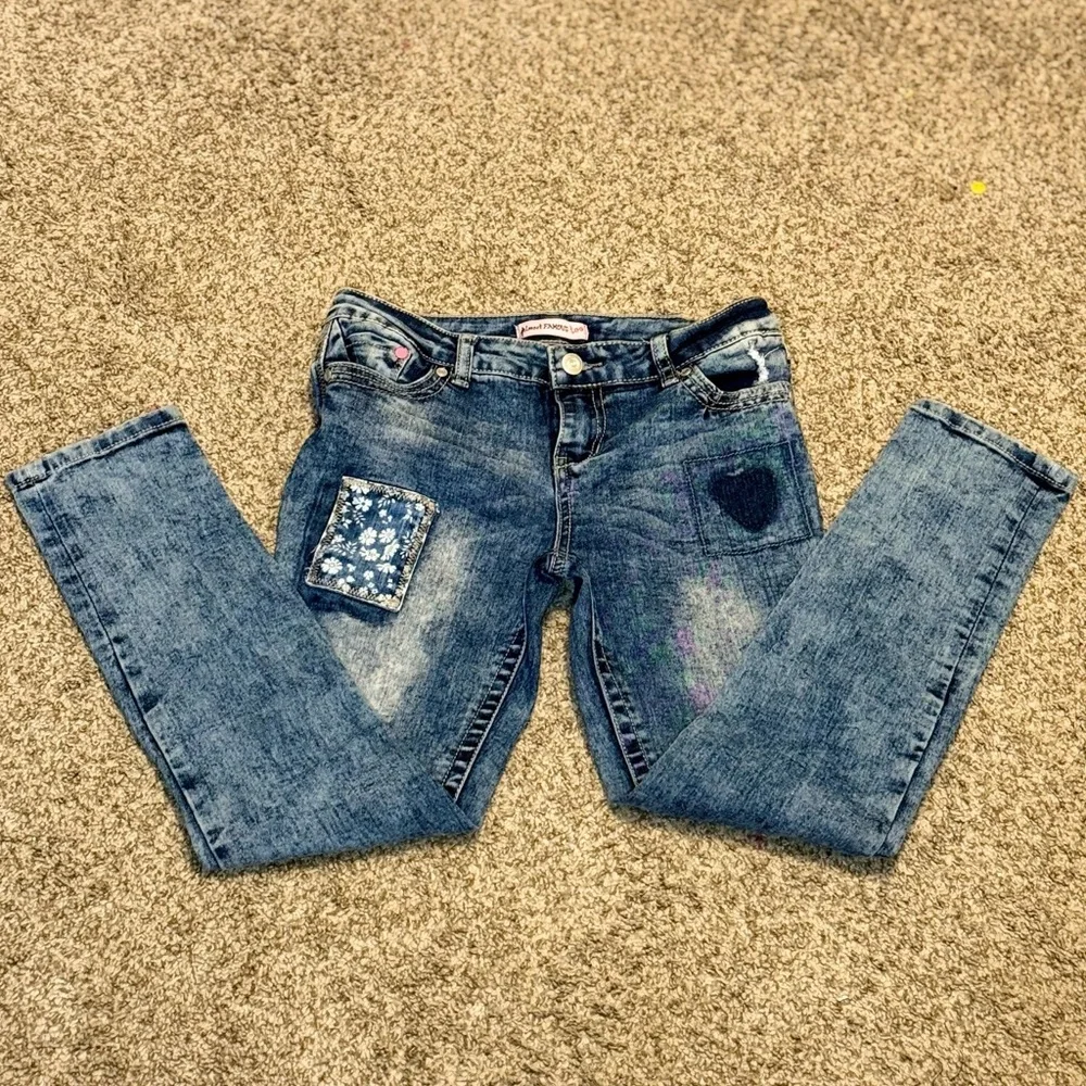 Almost Famous Kids Blue Patchwork Jeans